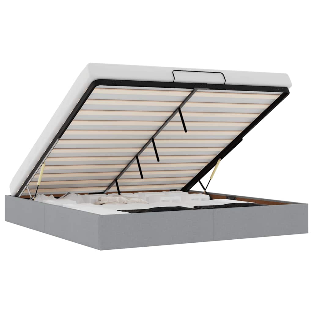 Bedframe zonder matras 160x200 cm stof lichtgrijs is nu te koop bij PeponiXL, paradijselijk wonen!