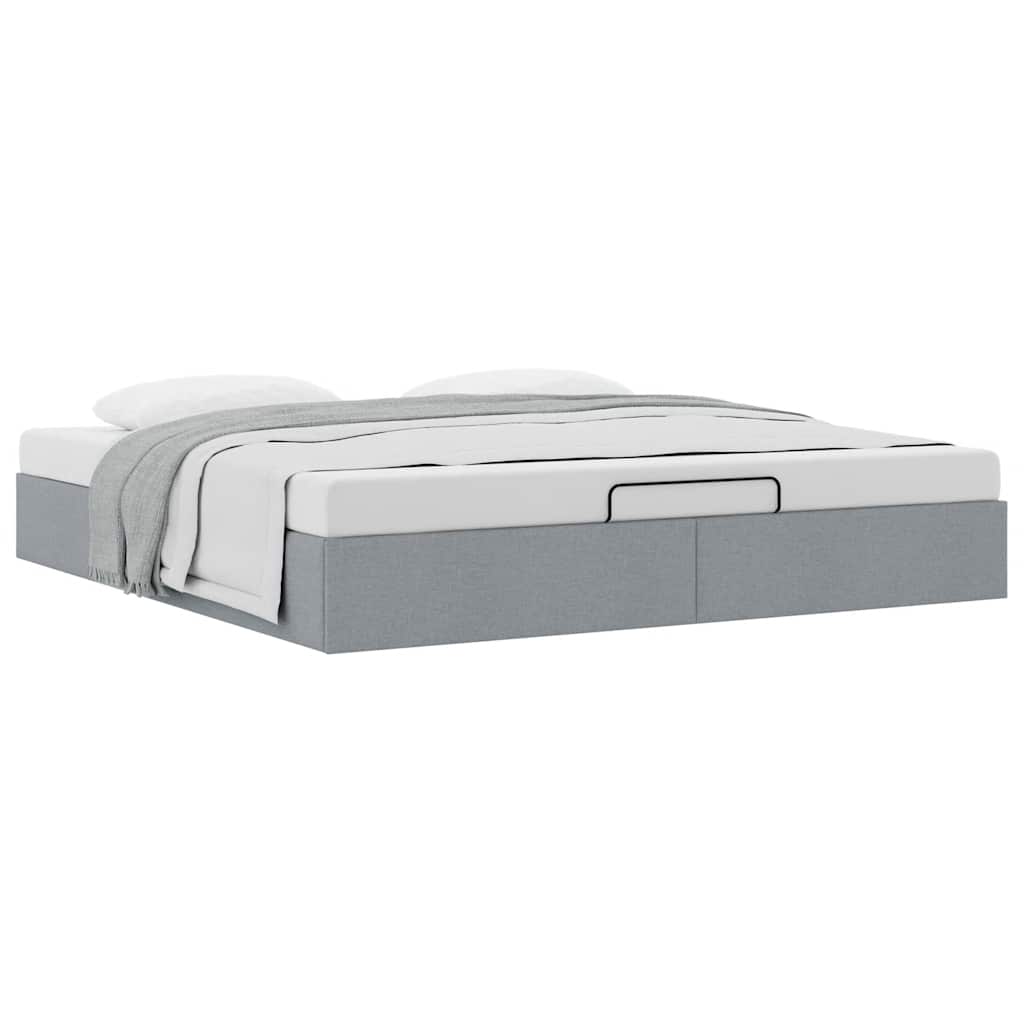 Bedframe zonder matras 160x200 cm stof lichtgrijs is nu te koop bij PeponiXL, paradijselijk wonen!