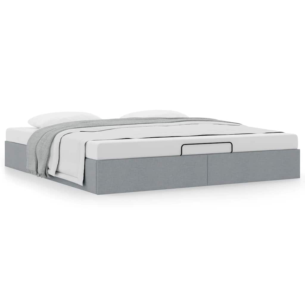 Bedframe zonder matras 160x200 cm stof lichtgrijs is nu te koop bij PeponiXL, paradijselijk wonen!