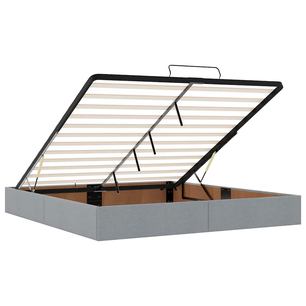 Bedframe zonder matras 160x200 cm stof lichtgrijs is nu te koop bij PeponiXL, paradijselijk wonen!
