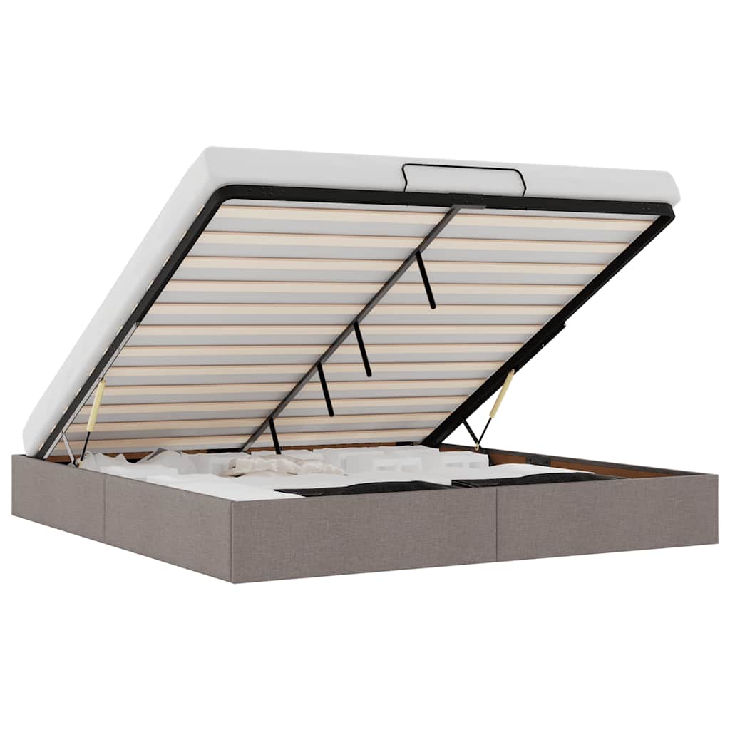 Bedframe zonder matras 160x200 cm stof taupe is nu te koop bij PeponiXL, paradijselijk wonen!