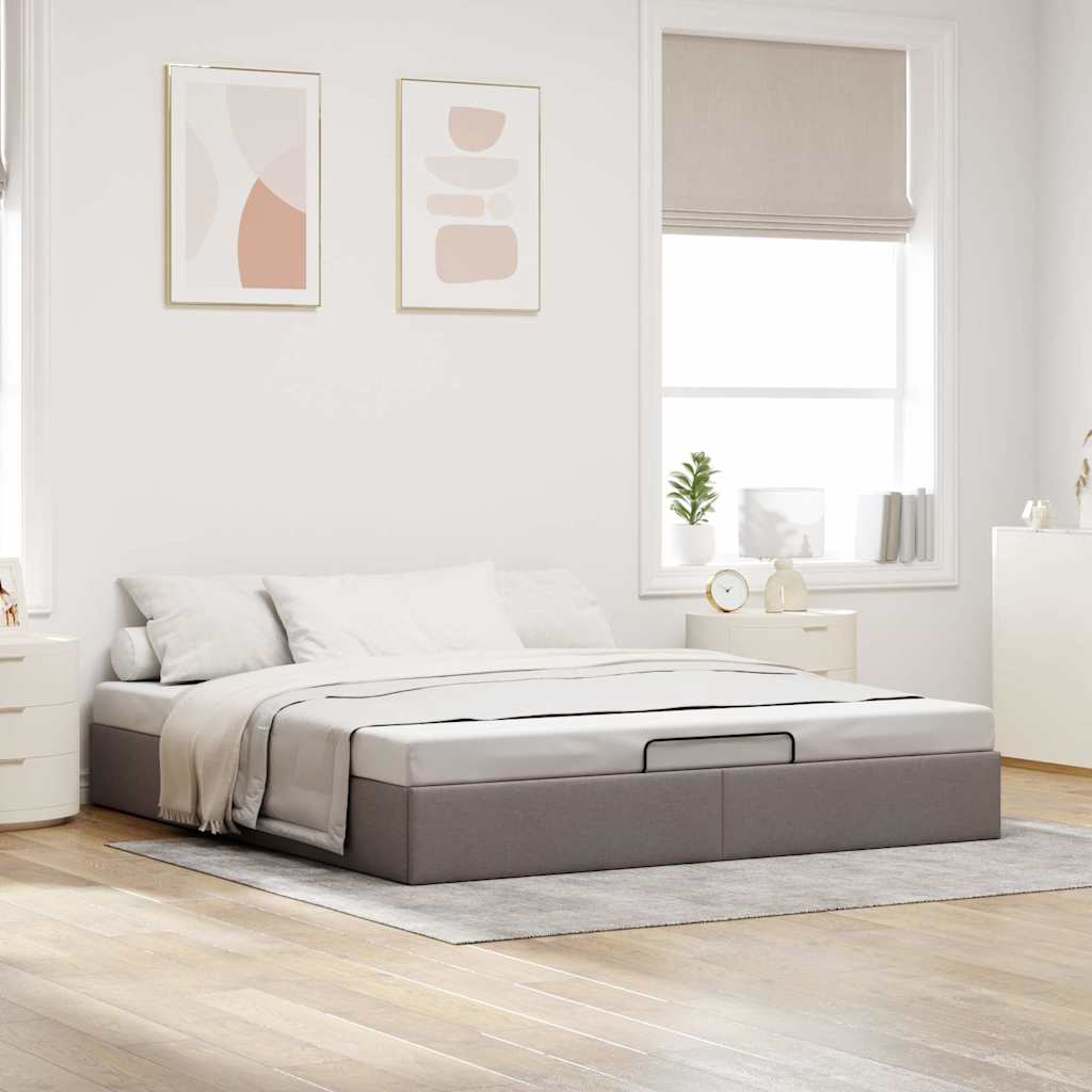 Bedframe zonder matras 160x200 cm stof taupe is nu te koop bij PeponiXL, paradijselijk wonen!