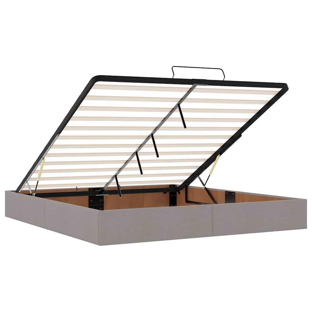 Bedframe zonder matras 160x200 cm stof taupe is nu te koop bij PeponiXL, paradijselijk wonen!