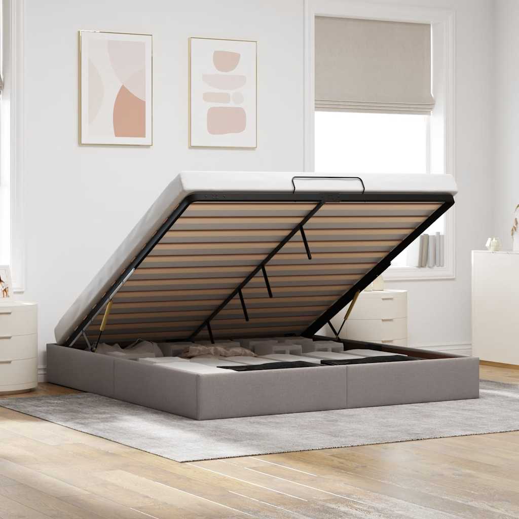 Bedframe zonder matras 160x200 cm stof taupe is nu te koop bij PeponiXL, paradijselijk wonen!