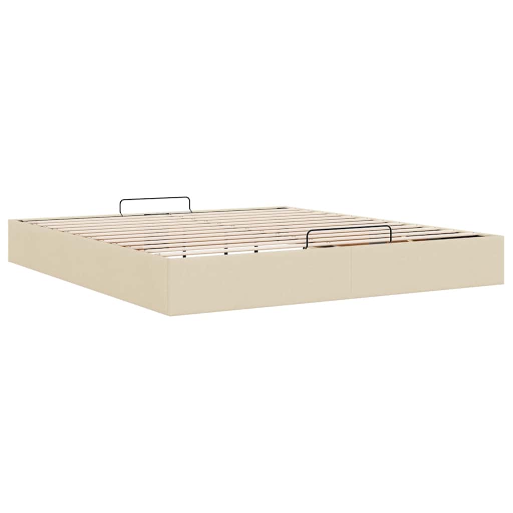 Bedframe zonder matras 160x200 cm stof crèmekleurig is nu te koop bij PeponiXL, paradijselijk wonen!