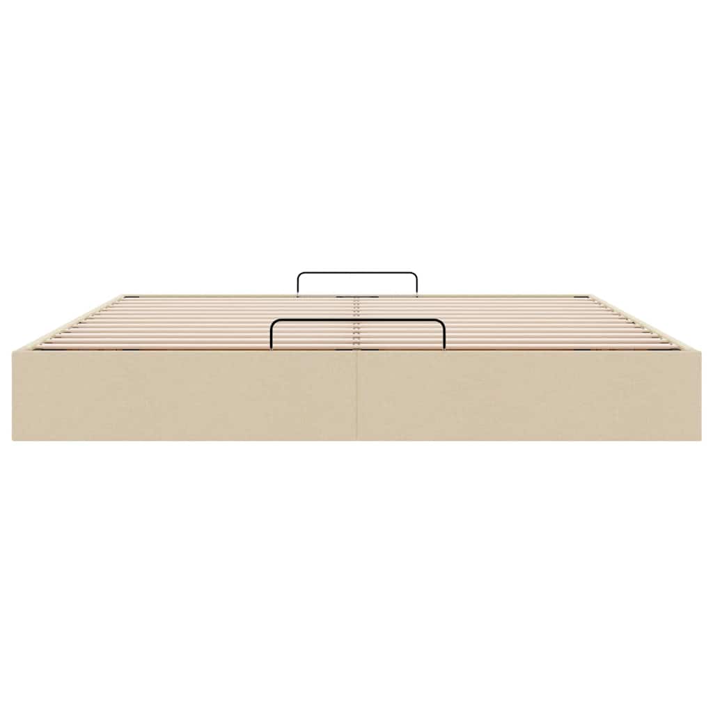 Bedframe zonder matras 160x200 cm stof crèmekleurig is nu te koop bij PeponiXL, paradijselijk wonen!
