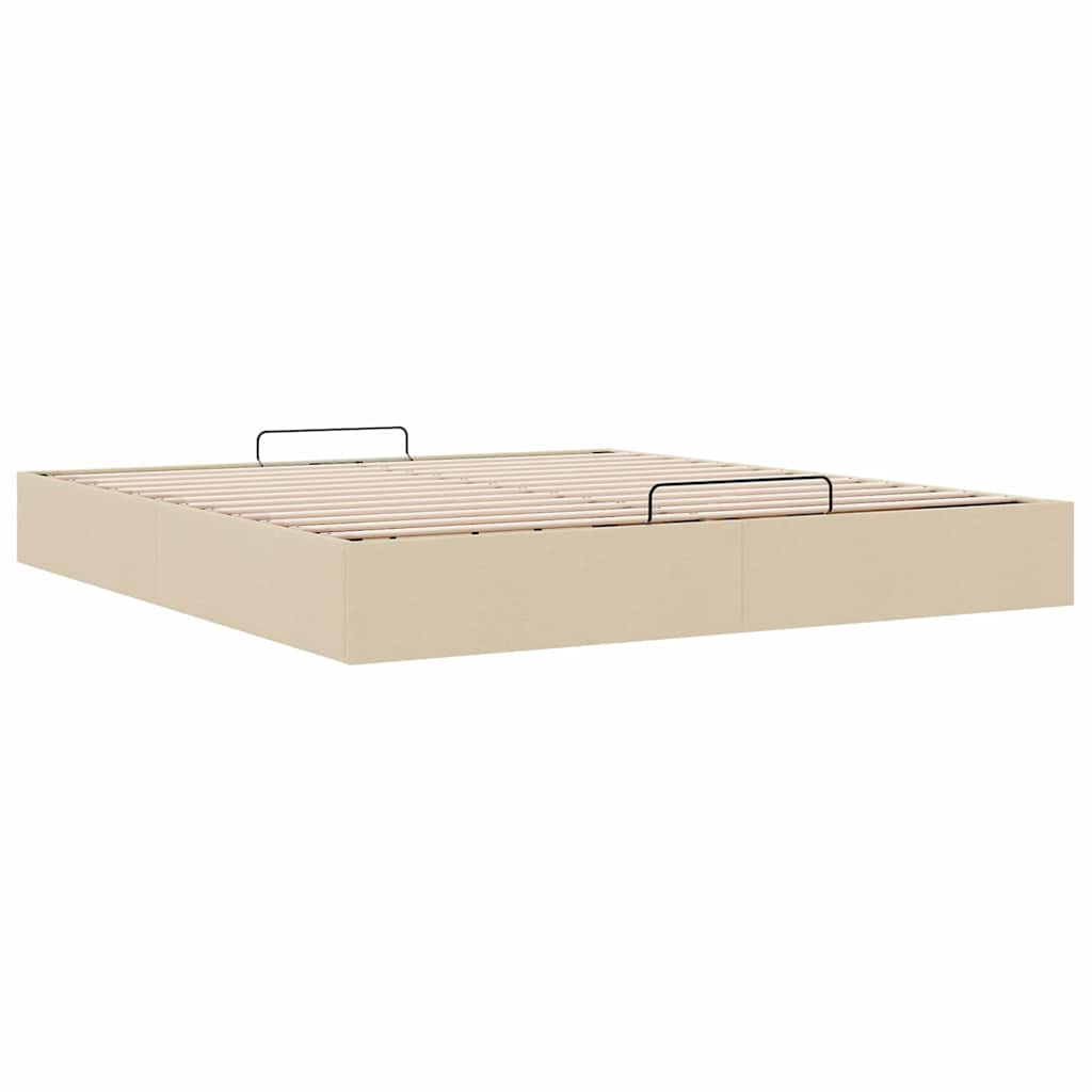 Bedframe zonder matras 160x200 cm stof crèmekleurig is nu te koop bij PeponiXL, paradijselijk wonen!