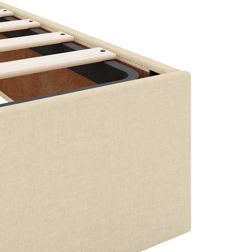 Bedframe zonder matras 160x200 cm stof crèmekleurig is nu te koop bij PeponiXL, paradijselijk wonen!