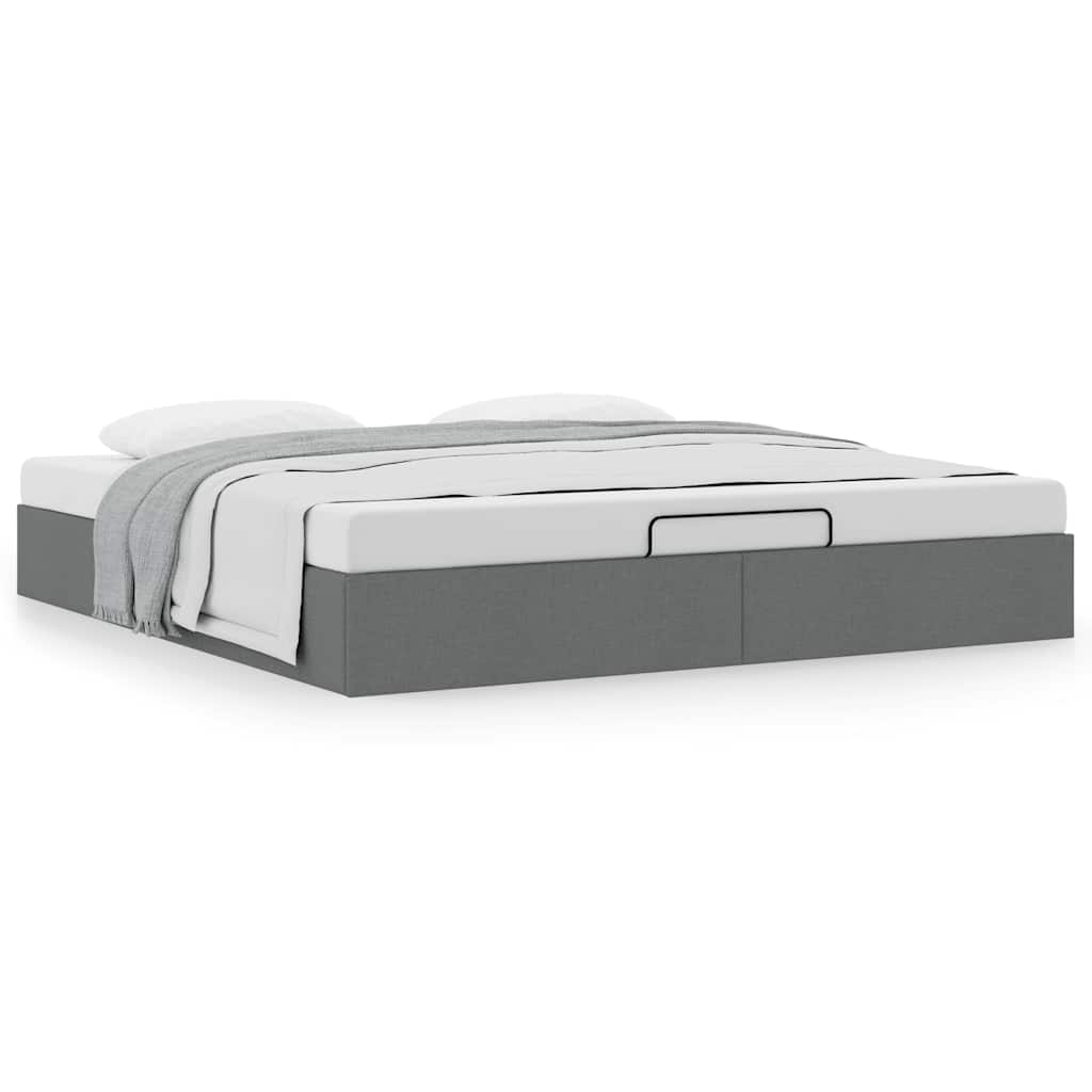 Bedframe zonder matras 180x200 cm stof donkergrijs is nu te koop bij PeponiXL, paradijselijk wonen!