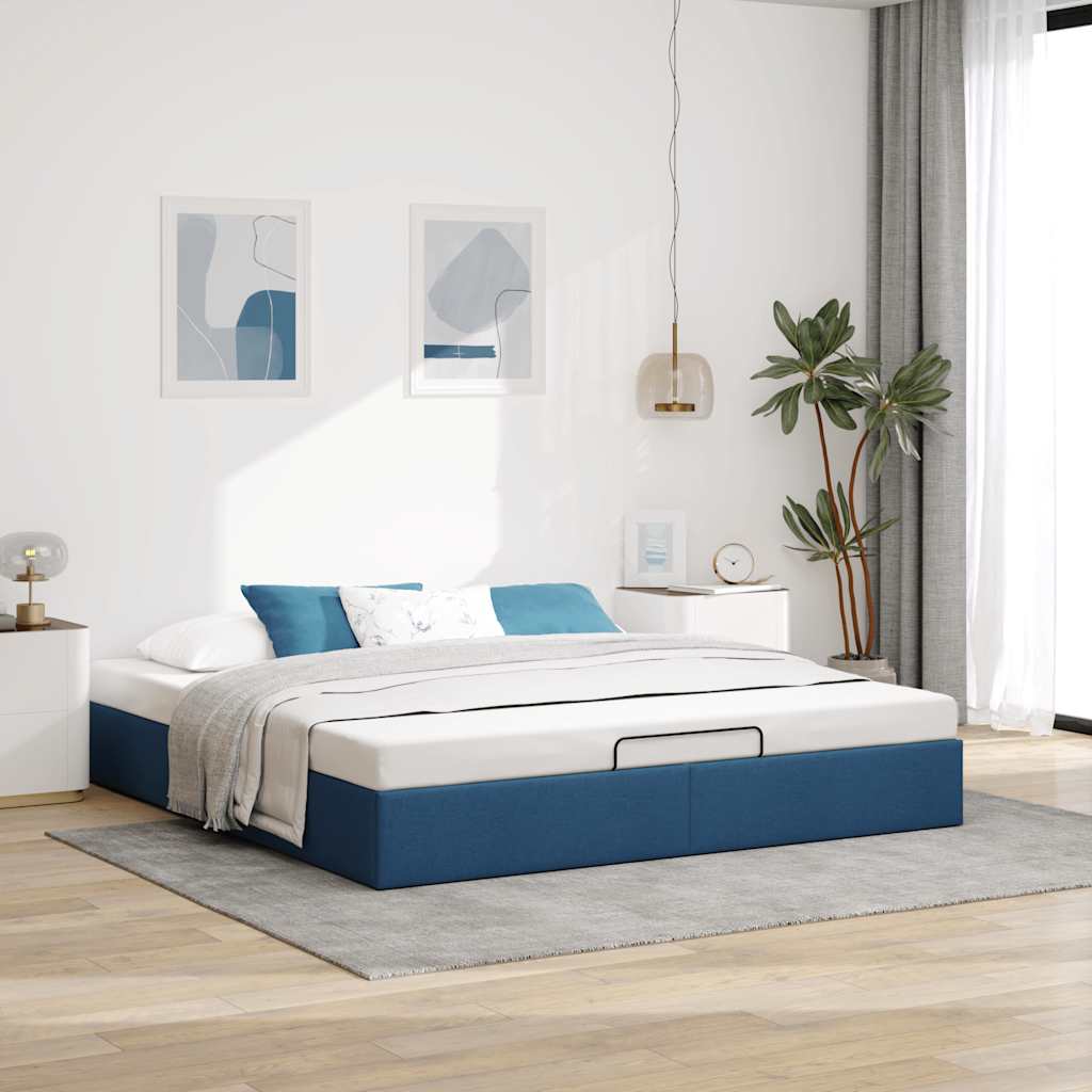 Bedframe zonder matras 180x200 cm stof blauw is nu te koop bij PeponiXL, paradijselijk wonen!