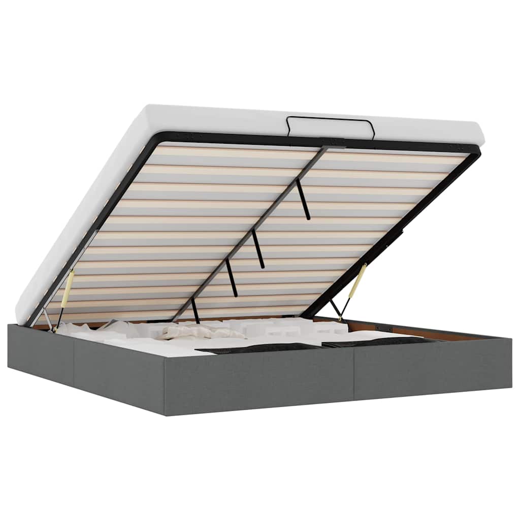 Bedframe zonder matras 200x200 cm stof donkergrijs is nu te koop bij PeponiXL, paradijselijk wonen!