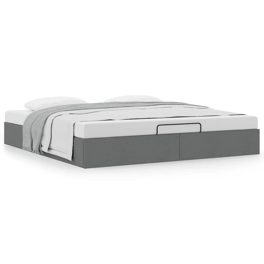Bedframe zonder matras 200x200 cm stof donkergrijs is nu te koop bij PeponiXL, paradijselijk wonen!