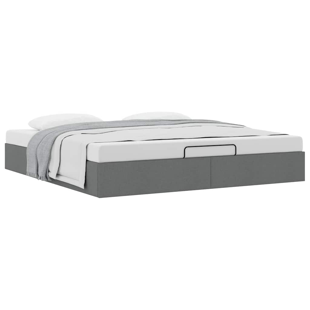 Bedframe zonder matras 200x200 cm stof donkergrijs is nu te koop bij PeponiXL, paradijselijk wonen!