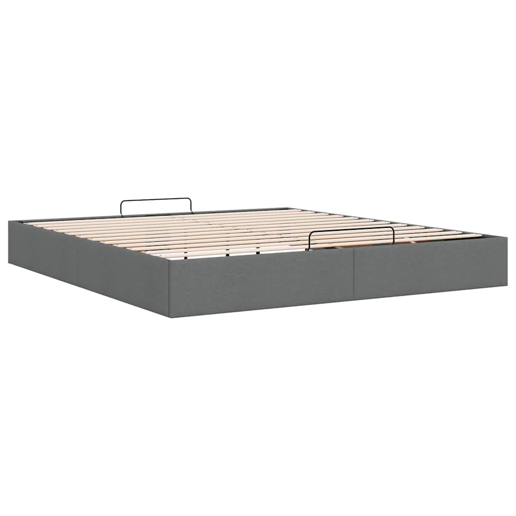 Bedframe zonder matras 200x200 cm stof donkergrijs is nu te koop bij PeponiXL, paradijselijk wonen!