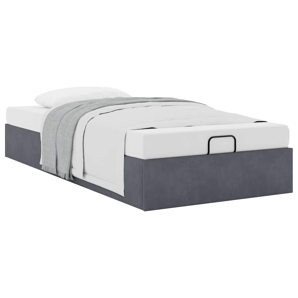 Bedframe zonder matras 80x200 cm fluweel donkergrijs is nu te koop bij PeponiXL, paradijselijk wonen!