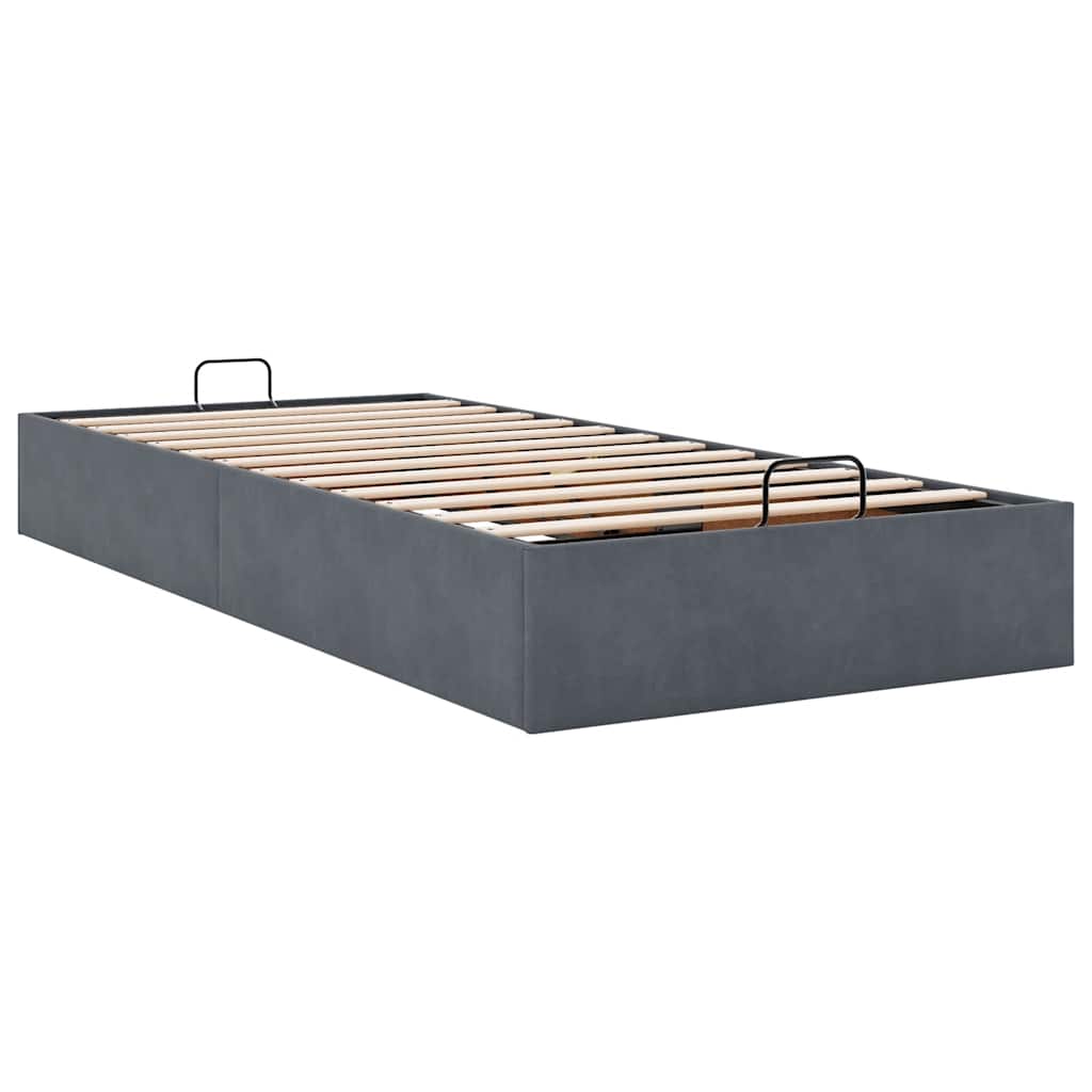 Bedframe zonder matras 80x200 cm fluweel donkergrijs is nu te koop bij PeponiXL, paradijselijk wonen!
