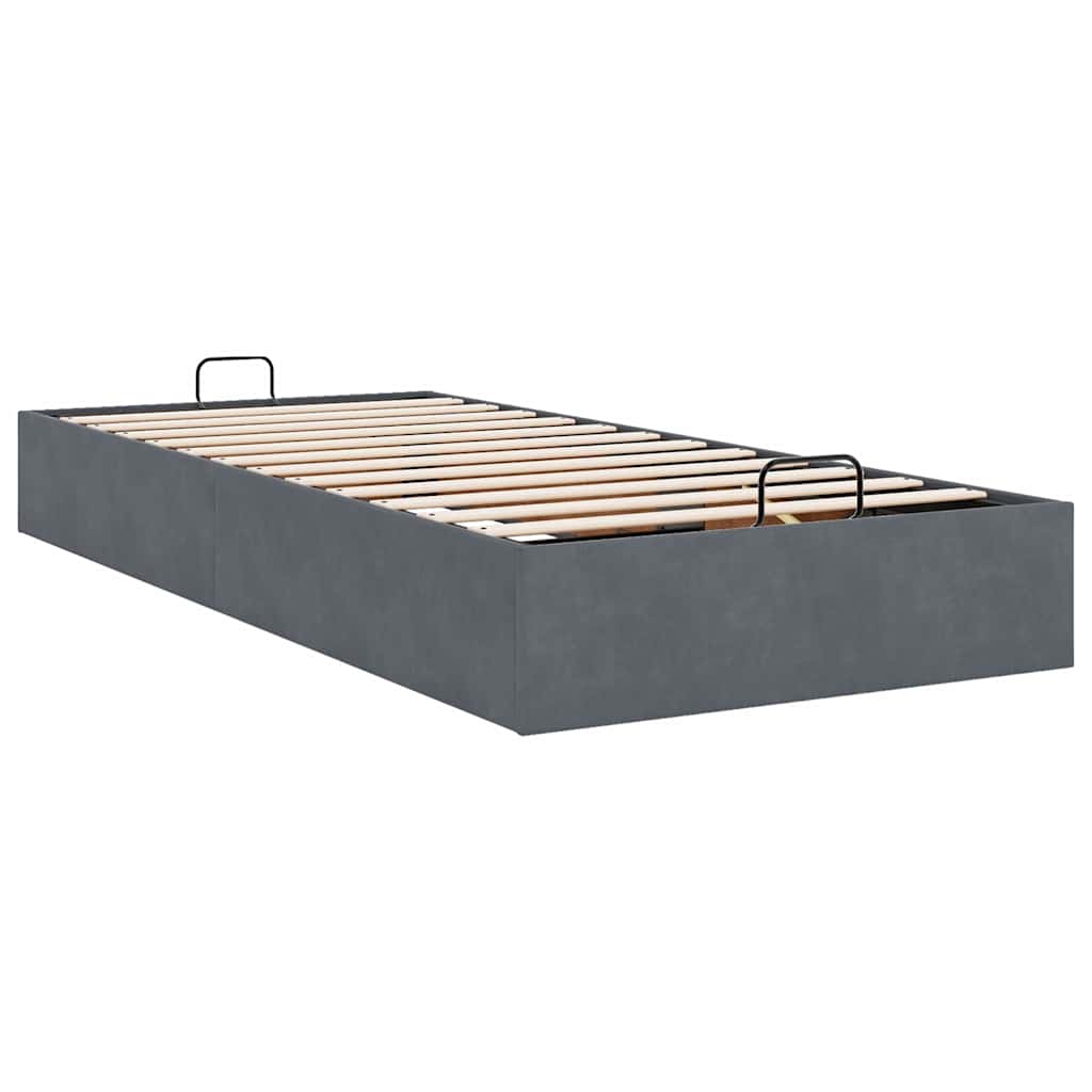 Bedframe zonder matras 80x200 cm fluweel donkergrijs is nu te koop bij PeponiXL, paradijselijk wonen!