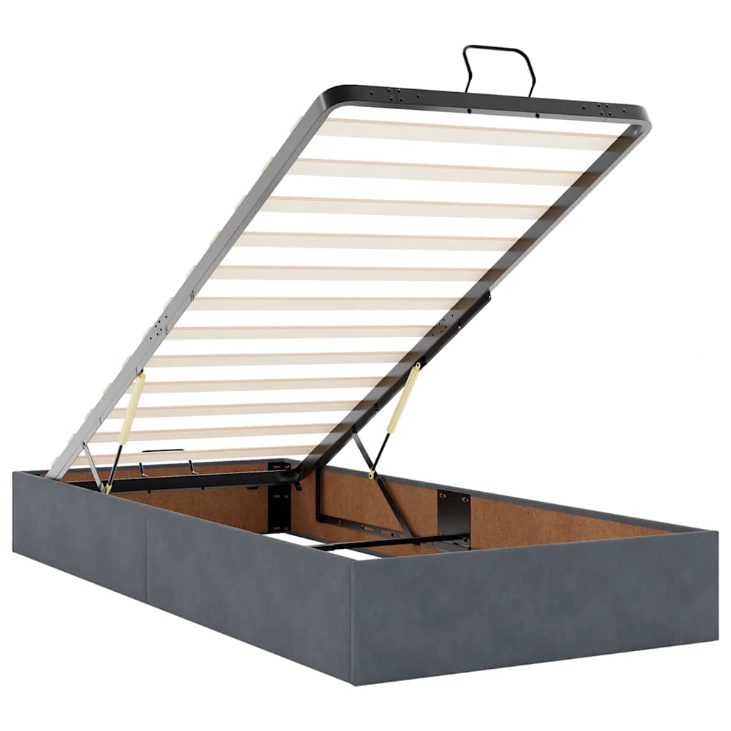 Bedframe zonder matras 80x200 cm fluweel donkergrijs is nu te koop bij PeponiXL, paradijselijk wonen!