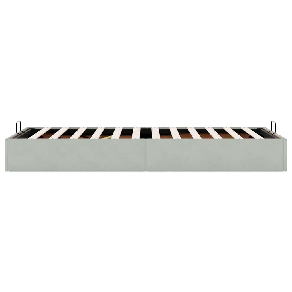Bedframe zonder matras 90x190 cm fluweel lichtgrijs is nu te koop bij PeponiXL, paradijselijk wonen!