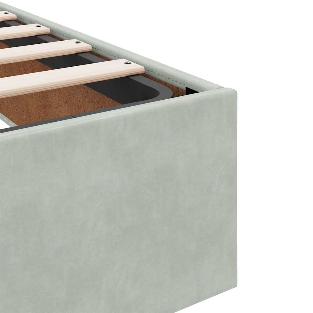 Bedframe zonder matras 90x190 cm fluweel lichtgrijs is nu te koop bij PeponiXL, paradijselijk wonen!