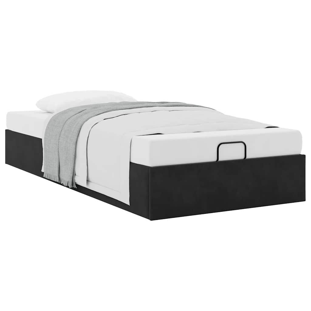 Bedframe zonder matras 90x190 cm fluweel zwart is nu te koop bij PeponiXL, paradijselijk wonen!