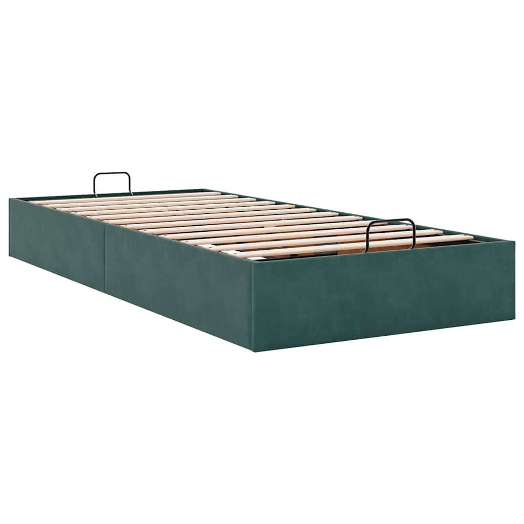 Bedframe zonder matras 90x190 cm fluweel donkergroen is nu te koop bij PeponiXL, paradijselijk wonen!