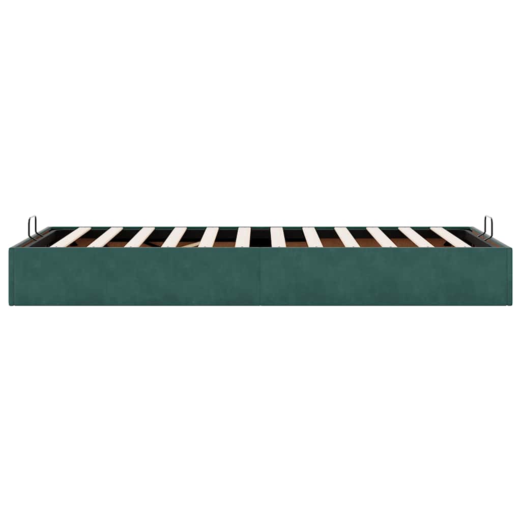 Bedframe zonder matras 90x190 cm fluweel donkergroen is nu te koop bij PeponiXL, paradijselijk wonen!