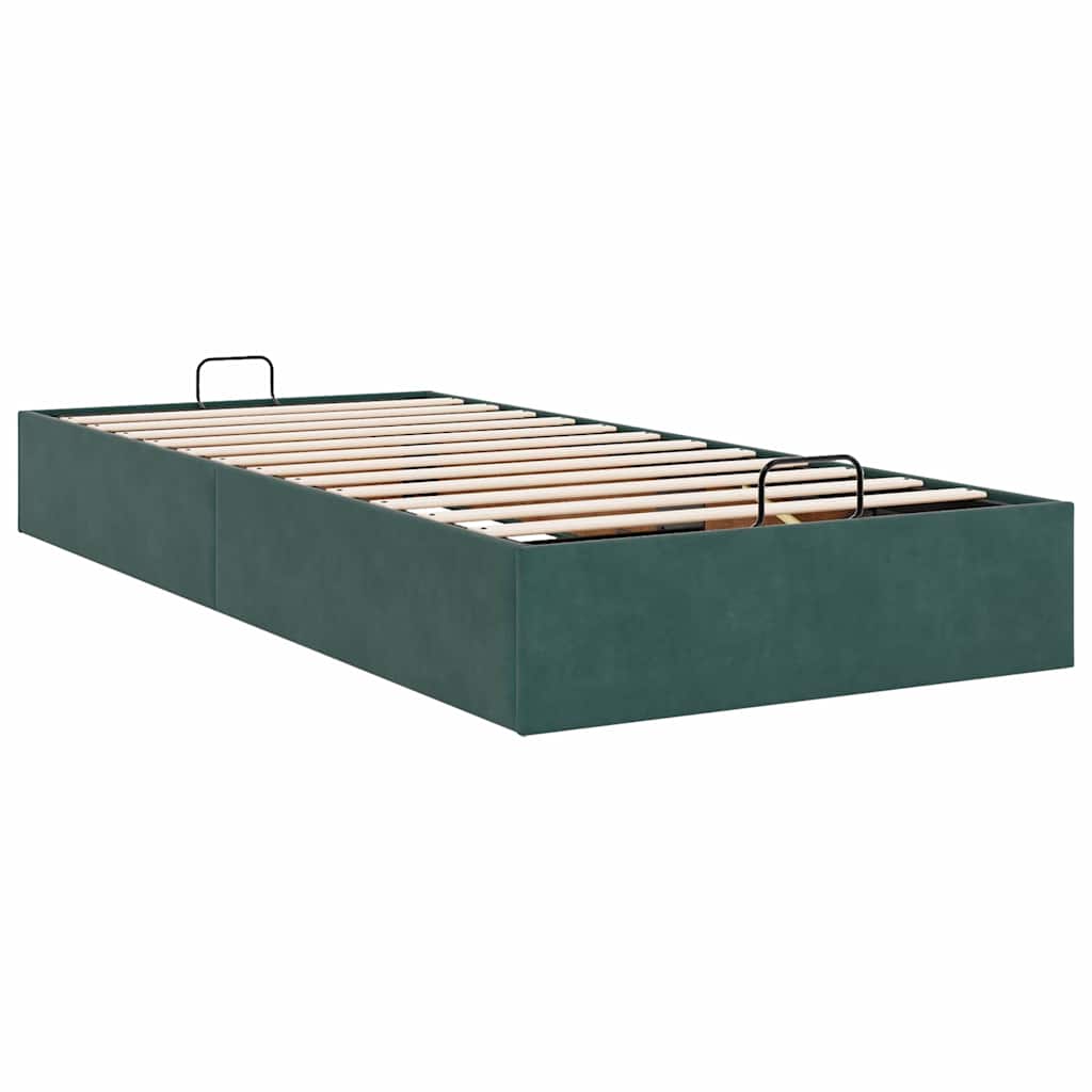 Bedframe zonder matras 90x190 cm fluweel donkergroen is nu te koop bij PeponiXL, paradijselijk wonen!