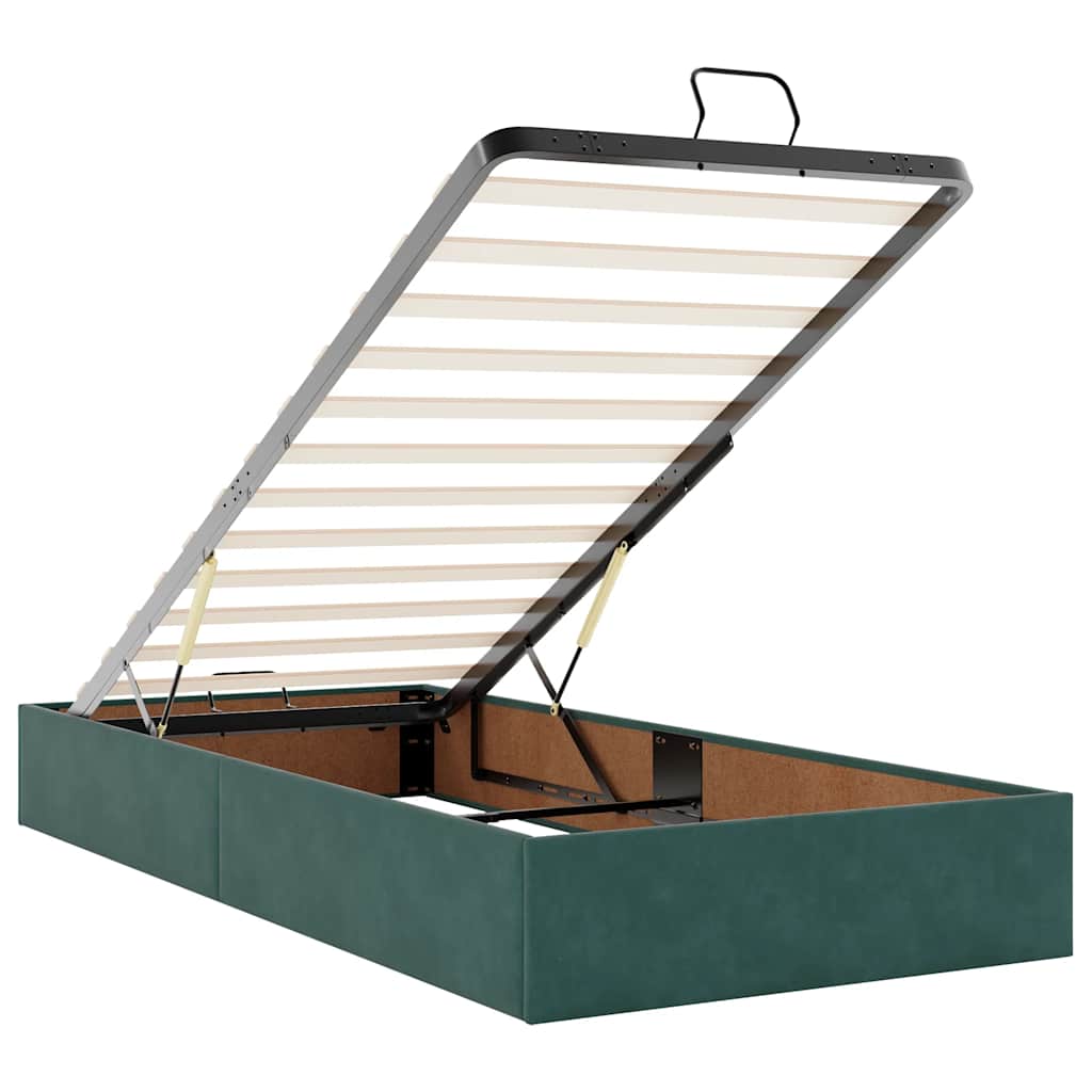 Bedframe zonder matras 90x190 cm fluweel donkergroen is nu te koop bij PeponiXL, paradijselijk wonen!