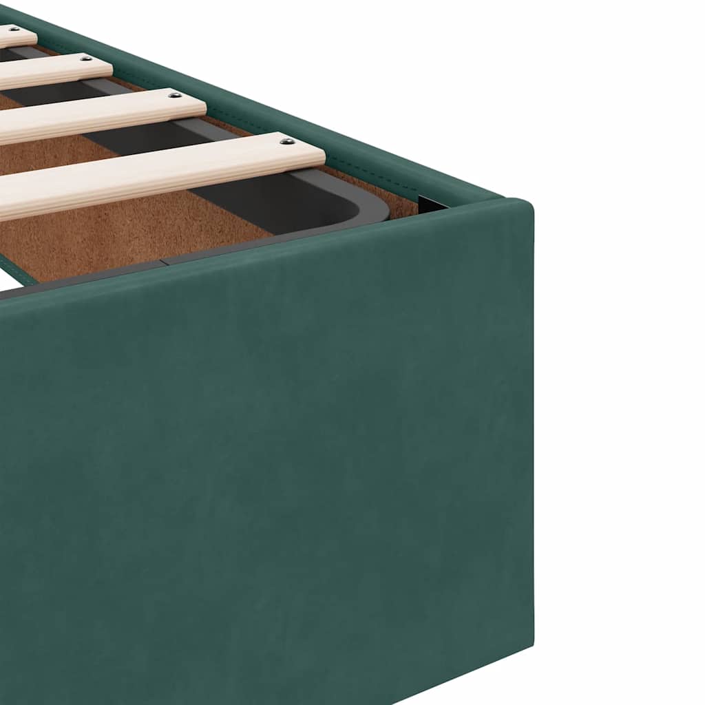Bedframe zonder matras 90x190 cm fluweel donkergroen is nu te koop bij PeponiXL, paradijselijk wonen!