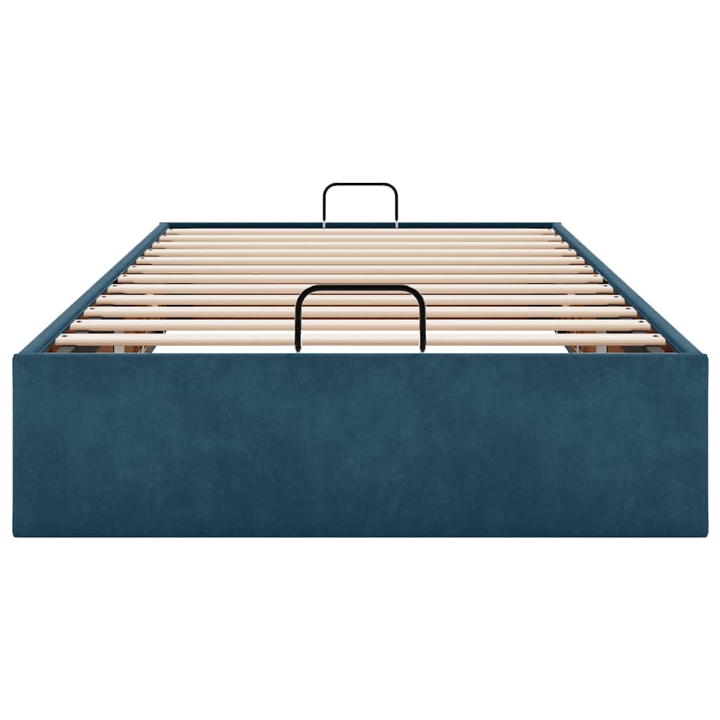 Bedframe zonder matras 90x190 cm fluweel donkerblauw is nu te koop bij PeponiXL, paradijselijk wonen!