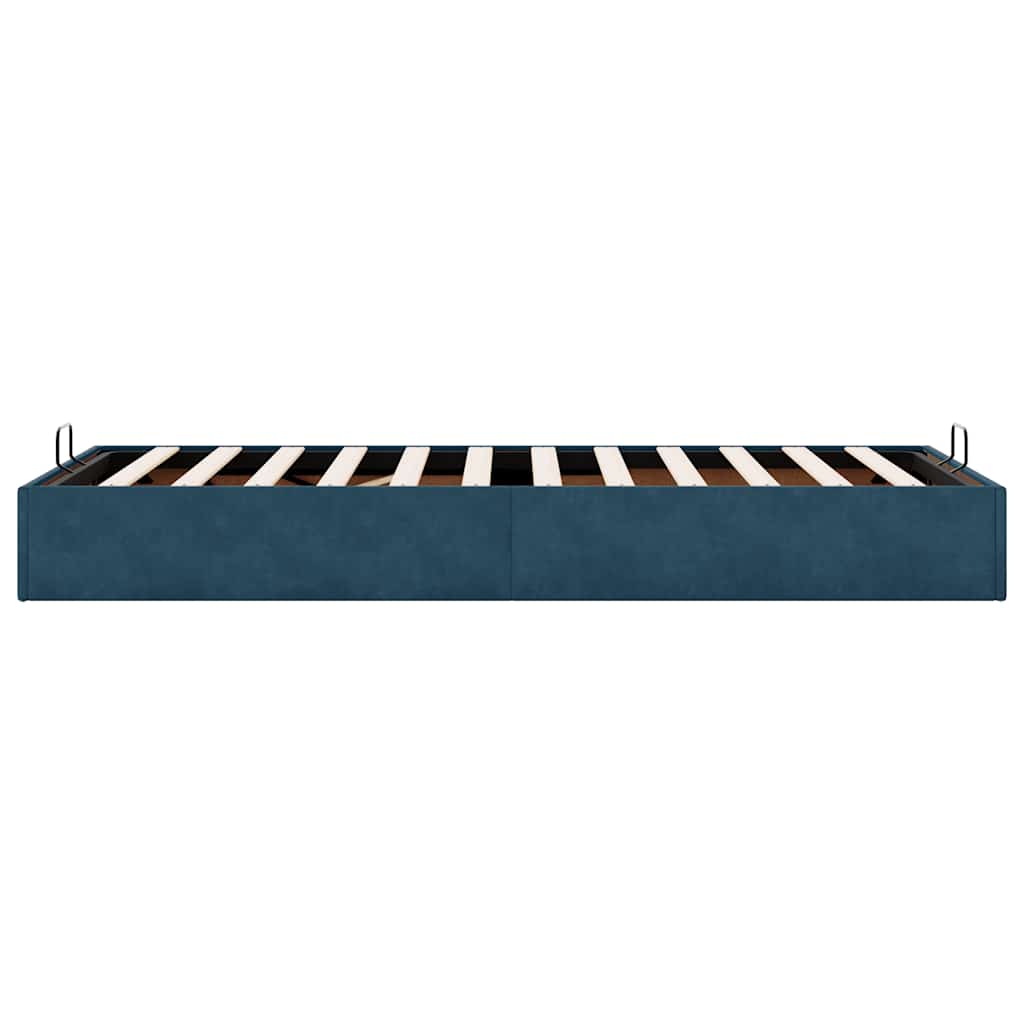 Bedframe zonder matras 90x190 cm fluweel donkerblauw is nu te koop bij PeponiXL, paradijselijk wonen!
