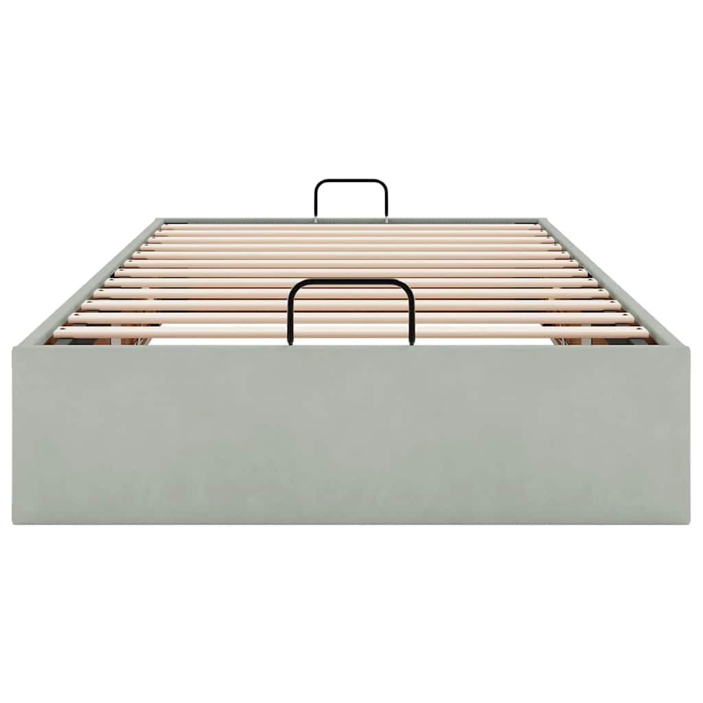 Bedframe zonder matras 90x200 cm fluweel lichtgrijs is nu te koop bij PeponiXL, paradijselijk wonen!