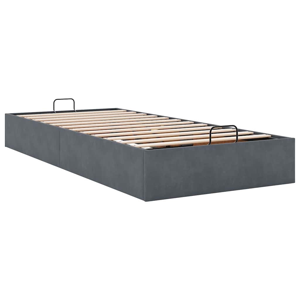 Bedframe zonder matras 90x200 cm fluweel donkergrijs is nu te koop bij PeponiXL, paradijselijk wonen!