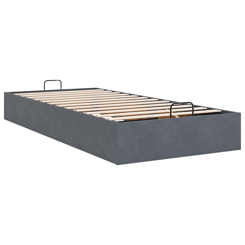 Bedframe zonder matras 90x200 cm fluweel donkergrijs is nu te koop bij PeponiXL, paradijselijk wonen!