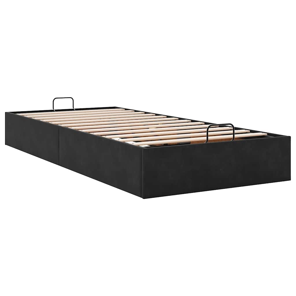 Bedframe zonder matras 90x200 cm fluweel zwart is nu te koop bij PeponiXL, paradijselijk wonen!