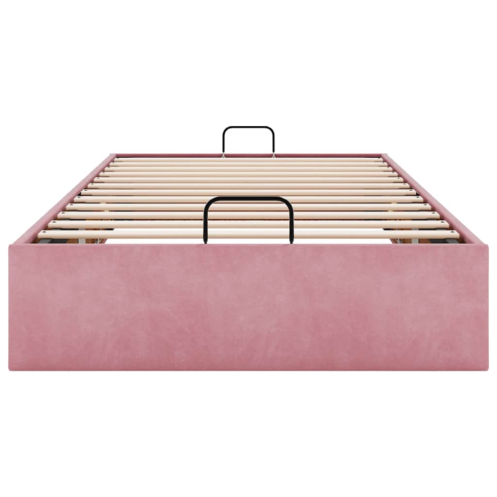 Bedframe zonder matras 90x200 cm fluweel roze is nu te koop bij PeponiXL, paradijselijk wonen!