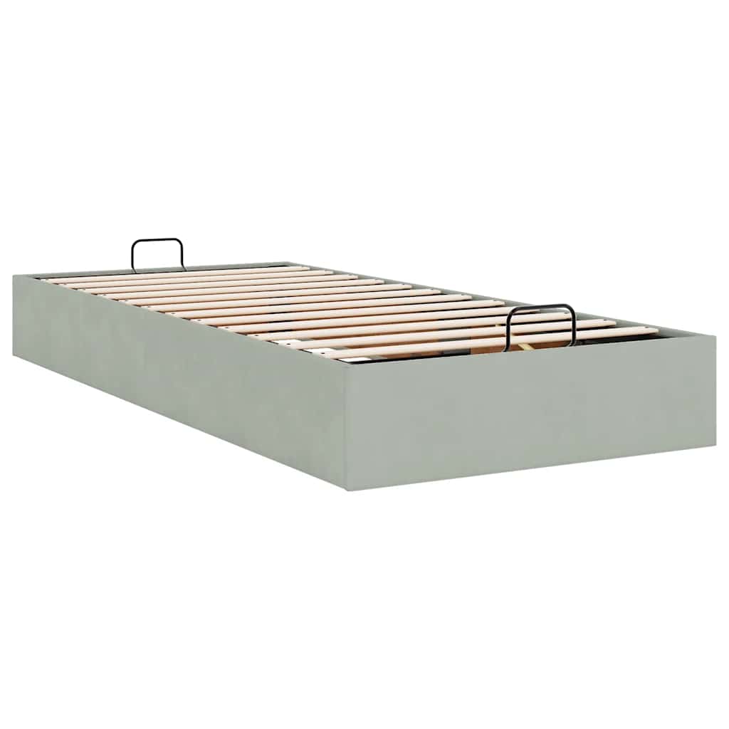 Bedframe zonder matras 100x200 cm fluweel lichtgrijs is nu te koop bij PeponiXL, paradijselijk wonen!