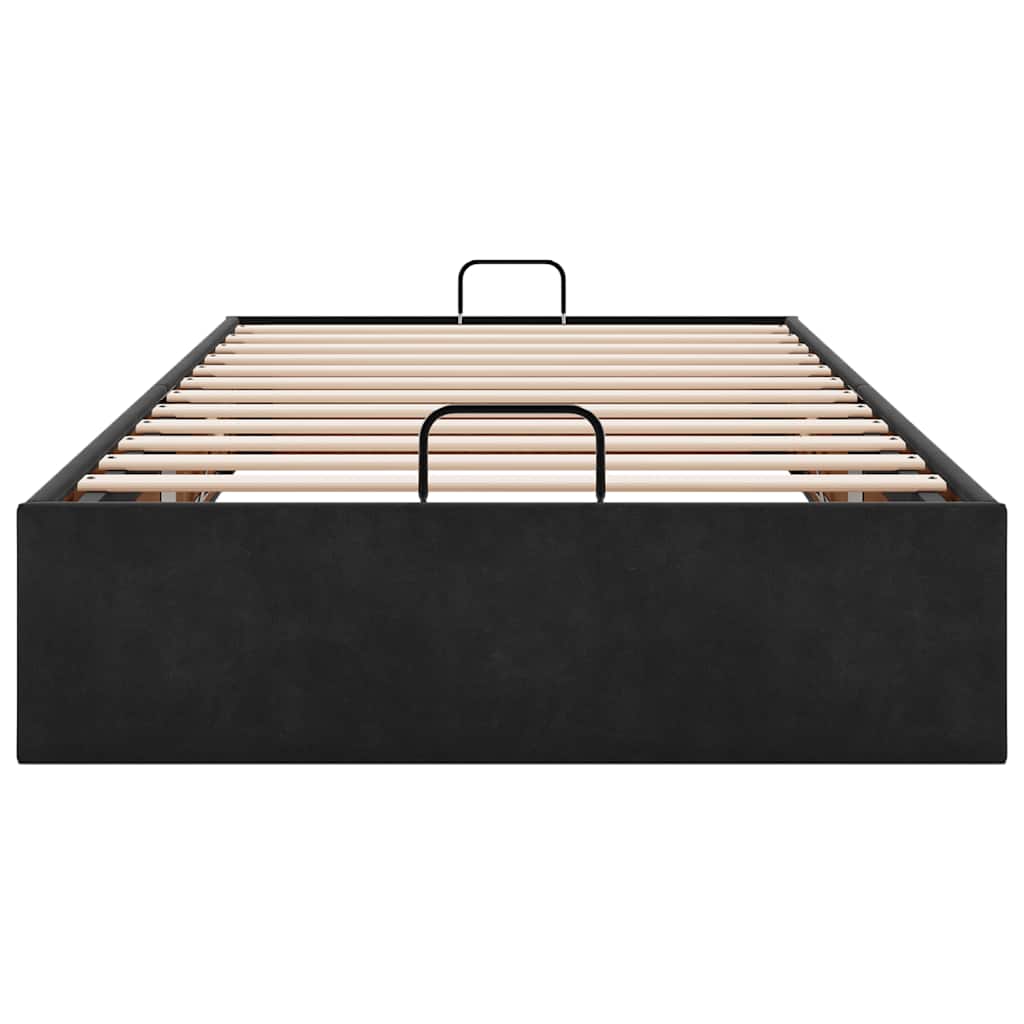 Bedframe zonder matras 100x200 cm fluweel zwart is nu te koop bij PeponiXL, paradijselijk wonen!