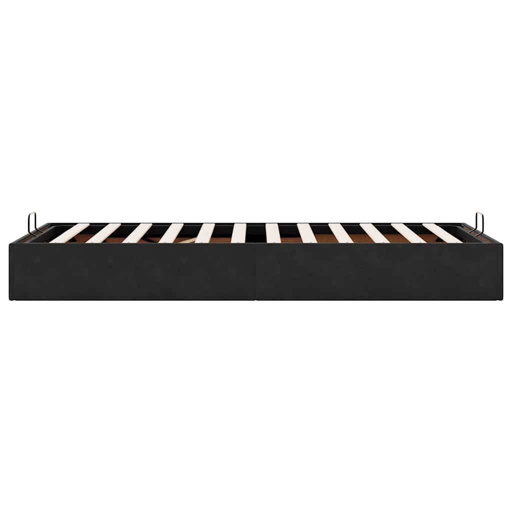 Bedframe zonder matras 100x200 cm fluweel zwart is nu te koop bij PeponiXL, paradijselijk wonen!