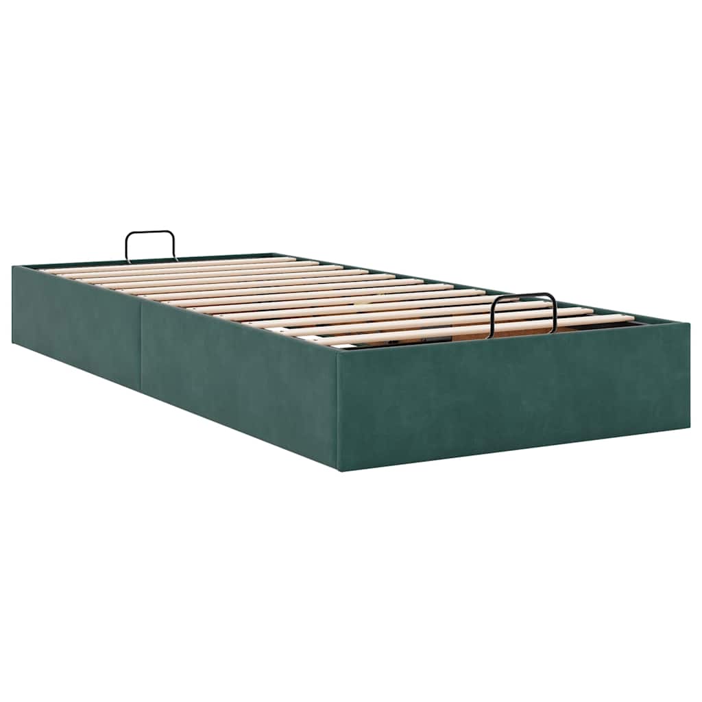 Bedframe zonder matras 100x200 cm fluweel donkergroen is nu te koop bij PeponiXL, paradijselijk wonen!