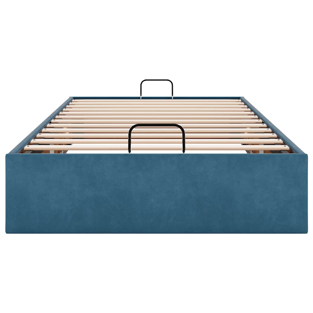 Bedframe zonder matras 100x200 cm fluweel donkerblauw is nu te koop bij PeponiXL, paradijselijk wonen!