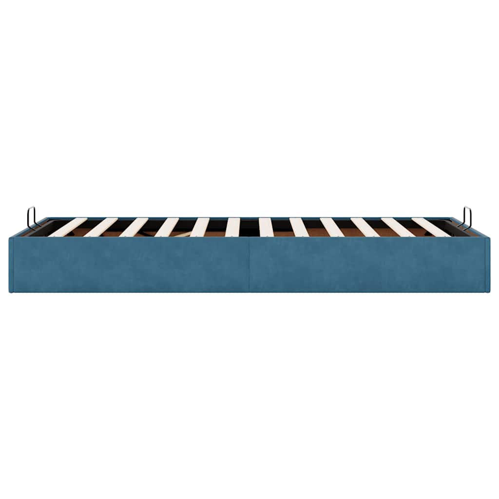 Bedframe zonder matras 100x200 cm fluweel donkerblauw is nu te koop bij PeponiXL, paradijselijk wonen!