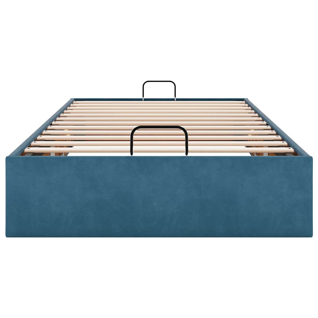 Bedframe zonder matras 100x200 cm fluweel donkerblauw is nu te koop bij PeponiXL, paradijselijk wonen!