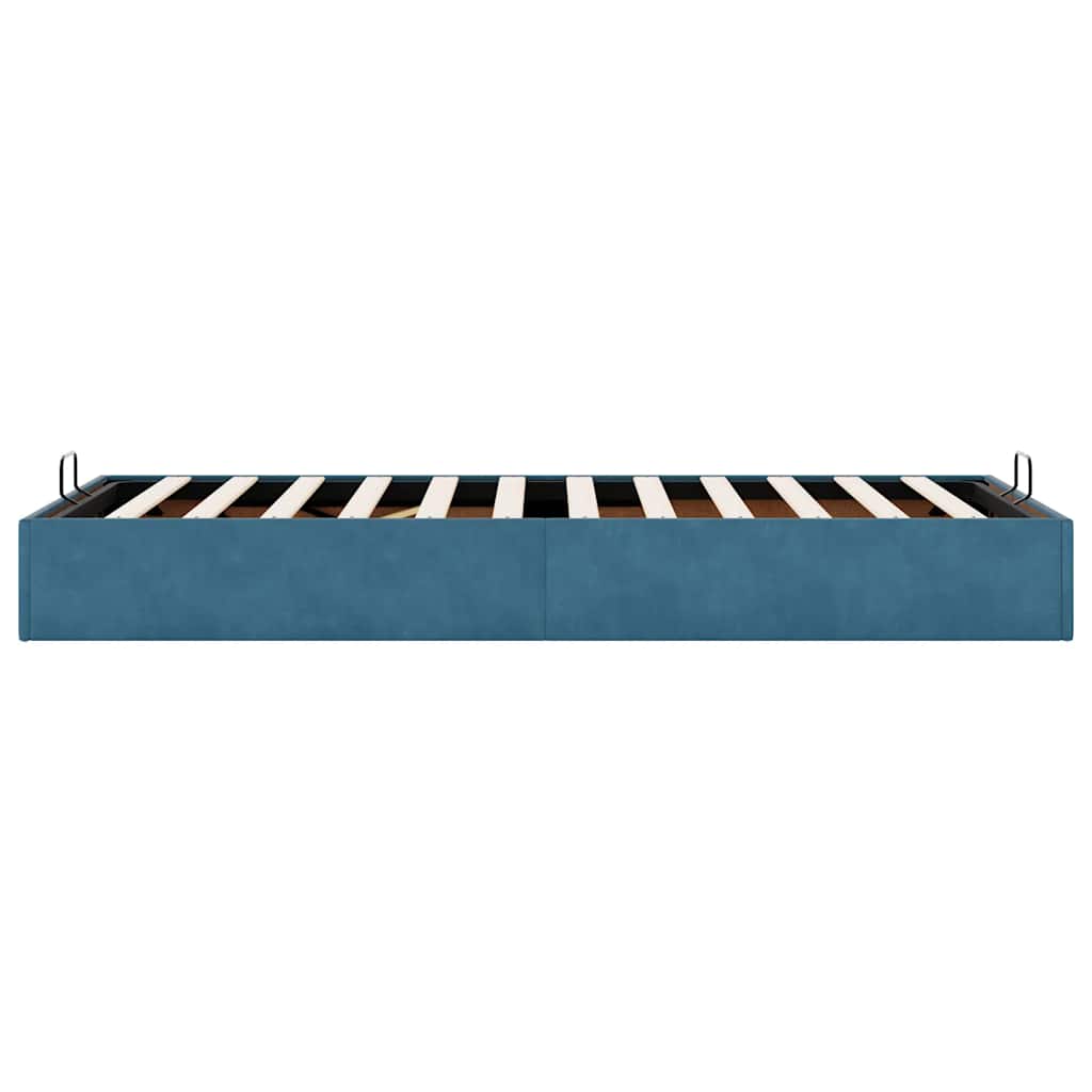 Bedframe zonder matras 100x200 cm fluweel donkerblauw is nu te koop bij PeponiXL, paradijselijk wonen!