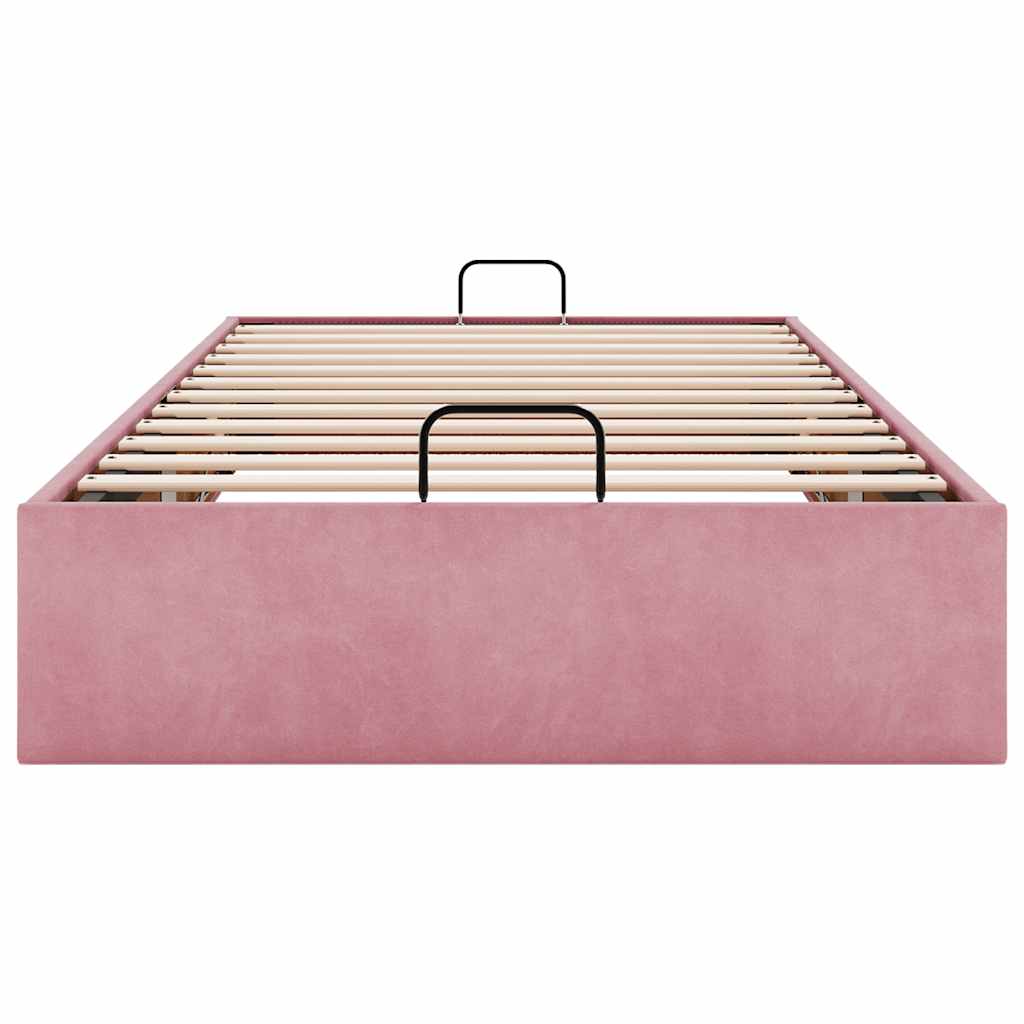 Bedframe zonder matras 100x200 cm fluweel roze is nu te koop bij PeponiXL, paradijselijk wonen!