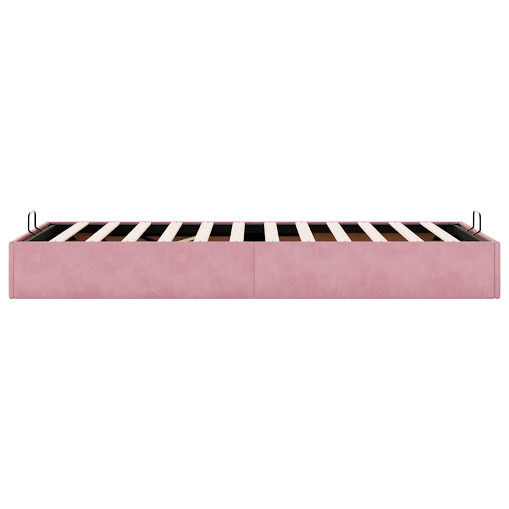 Bedframe zonder matras 100x200 cm fluweel roze is nu te koop bij PeponiXL, paradijselijk wonen!