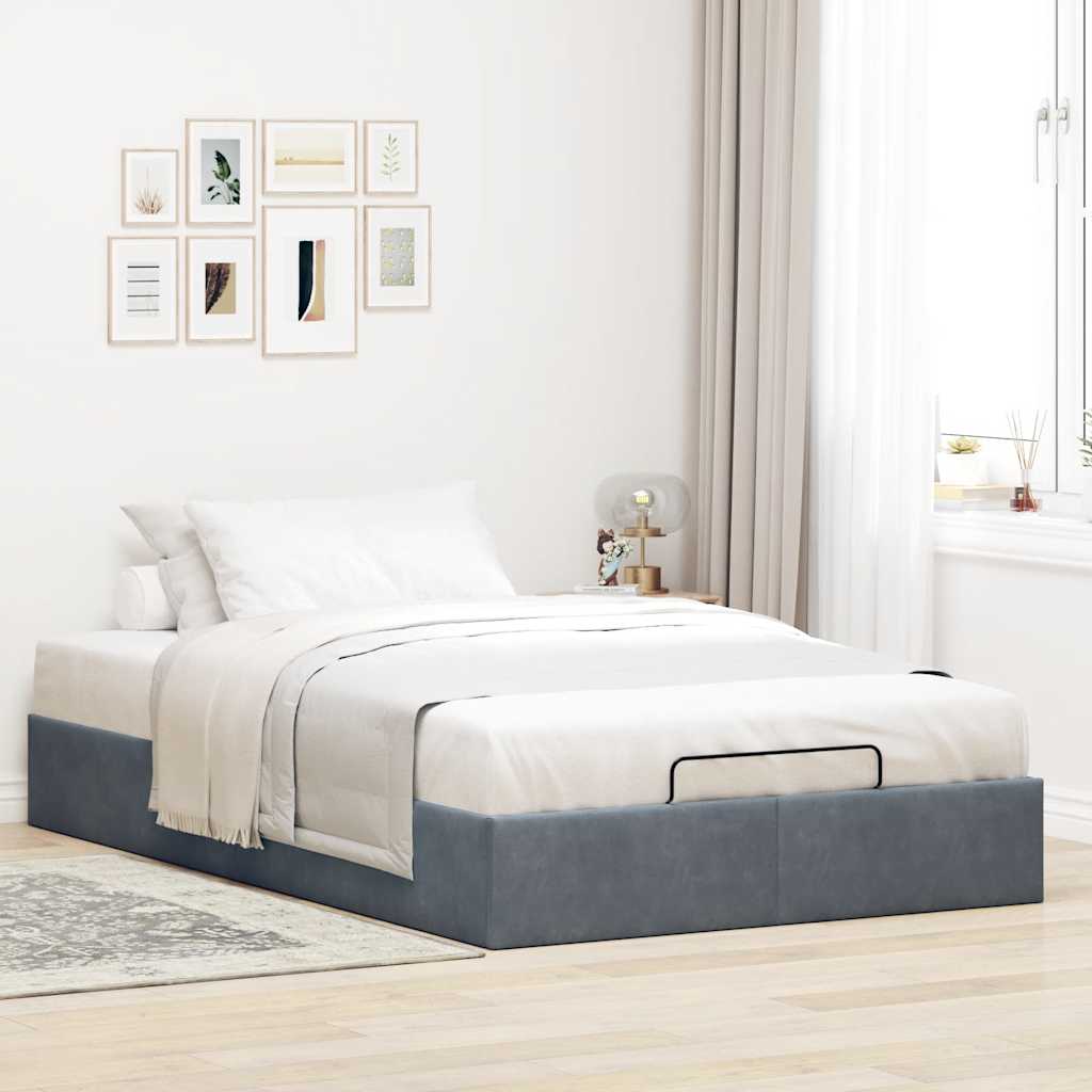 Bedframe zonder matras 120x190 cm fluweel donkergrijs is nu te koop bij PeponiXL, paradijselijk wonen!