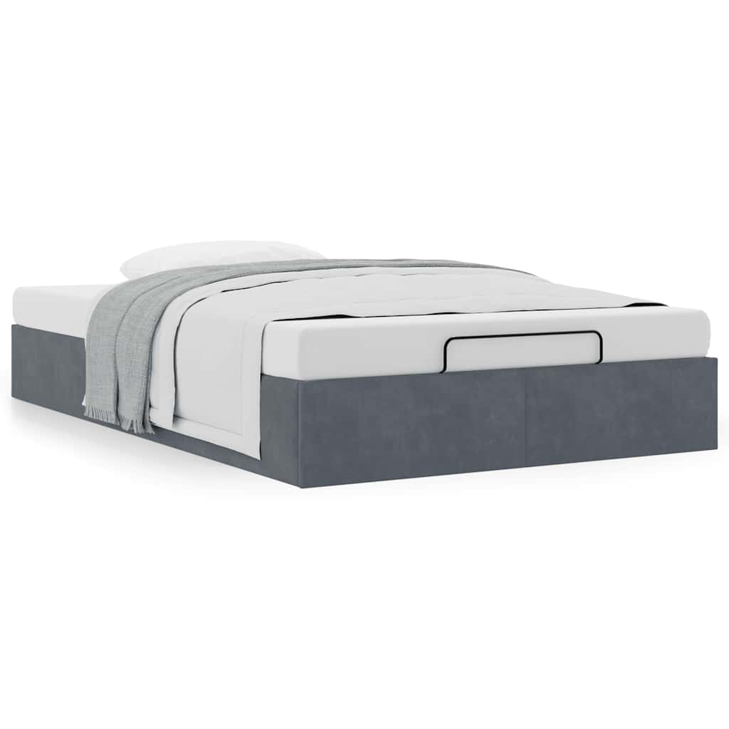 Bedframe zonder matras 120x190 cm fluweel donkergrijs is nu te koop bij PeponiXL, paradijselijk wonen!