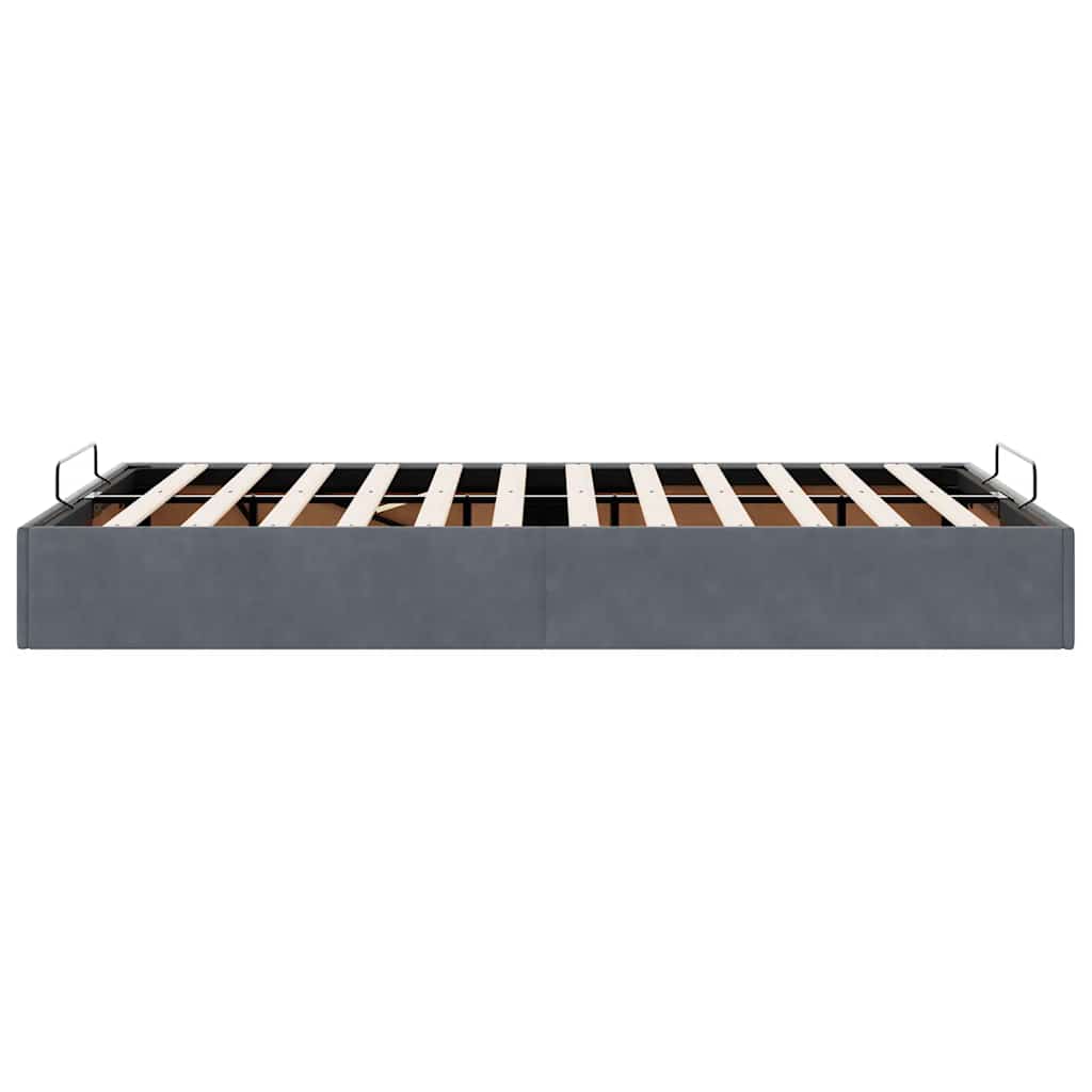 Bedframe zonder matras 120x190 cm fluweel donkergrijs is nu te koop bij PeponiXL, paradijselijk wonen!
